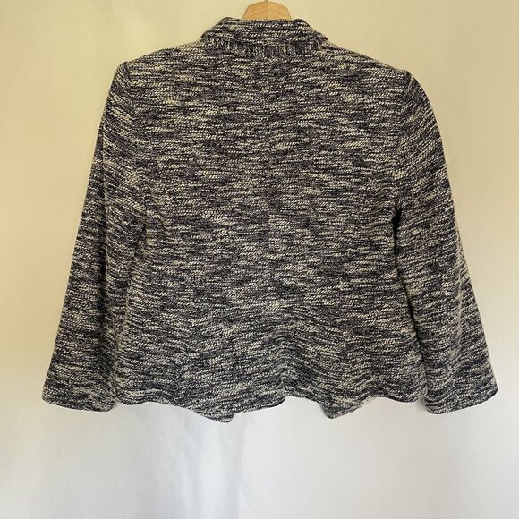 Ann Taylor Womens Tweed Knit Blazer Jacket Size 6 Black & White Polka Dot Lining - Picture 9 of 9